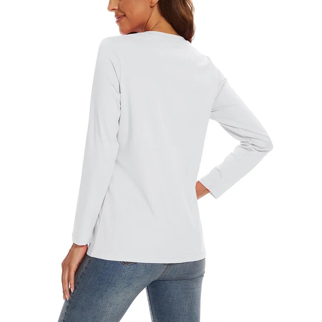 Women's UPF 80  Quick Dry Crew Neck Long Sleeve T-Shirts