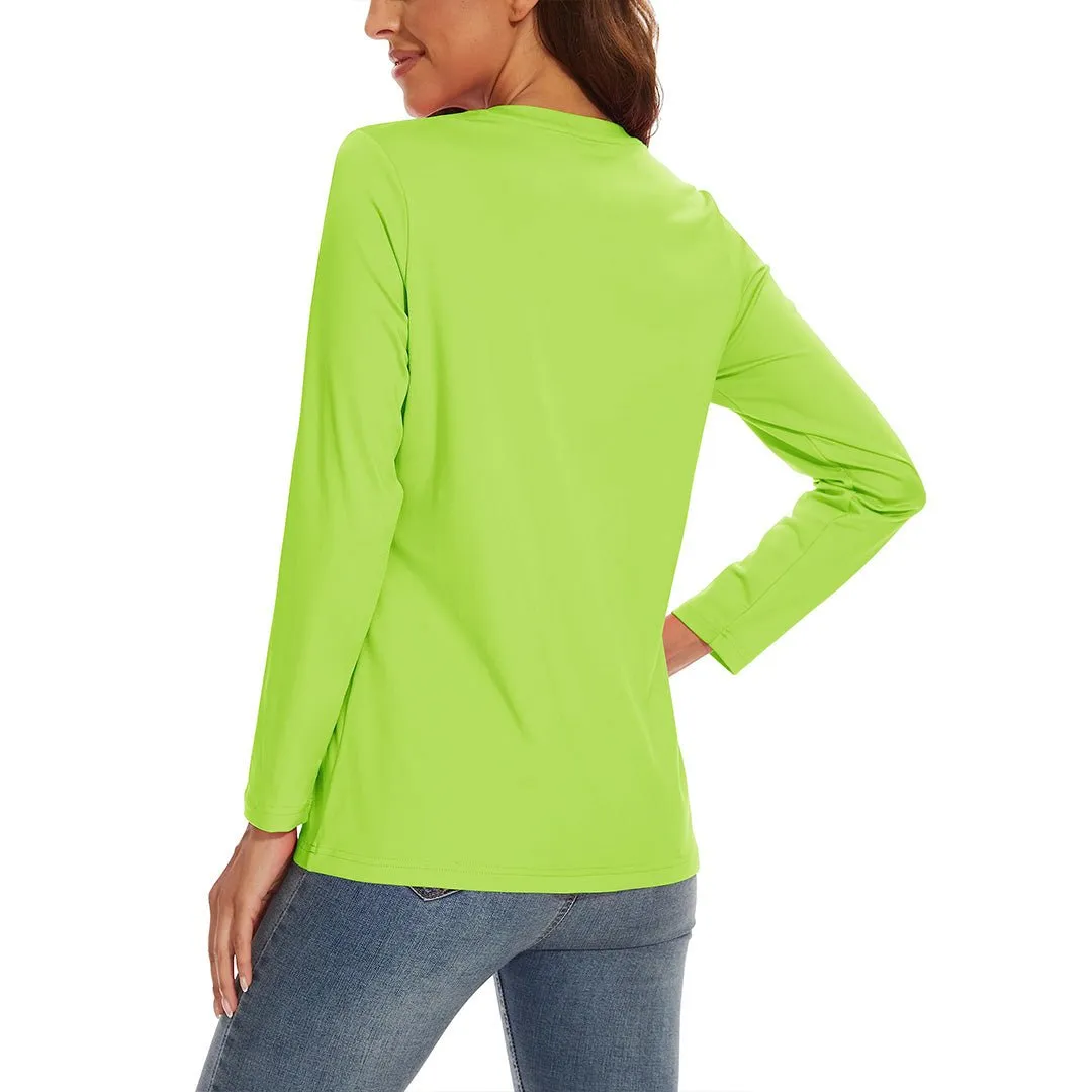 Women's UPF 80  Quick Dry Crew Neck Long Sleeve T-Shirts