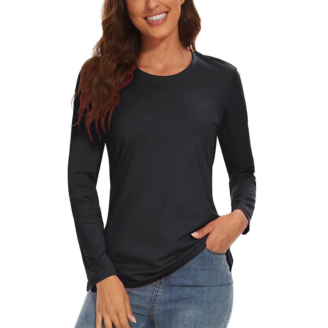 Women's UPF 80  Quick Dry Crew Neck Long Sleeve T-Shirts