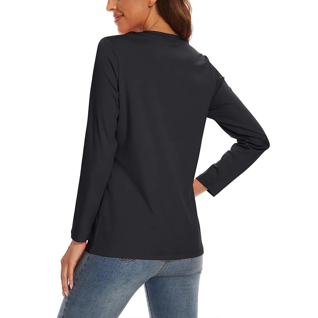 Women's UPF 80  Quick Dry Crew Neck Long Sleeve T-Shirts