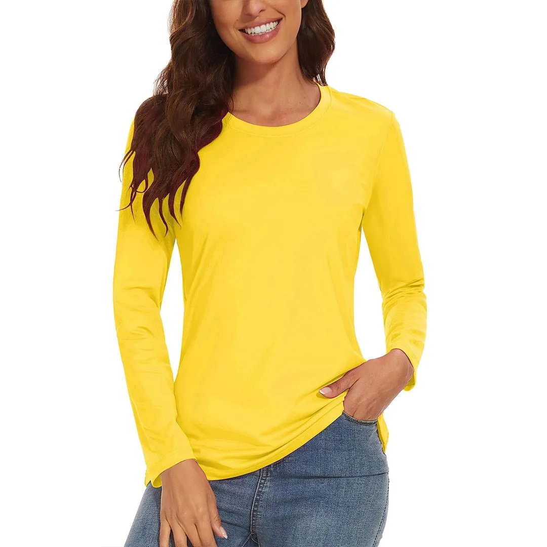Women's UPF 80  Quick Dry Crew Neck Long Sleeve T-Shirts
