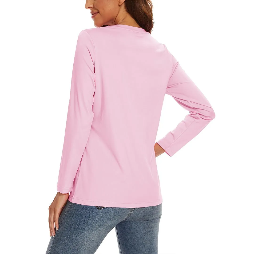Women's UPF 80  Quick Dry Crew Neck Long Sleeve T-Shirts