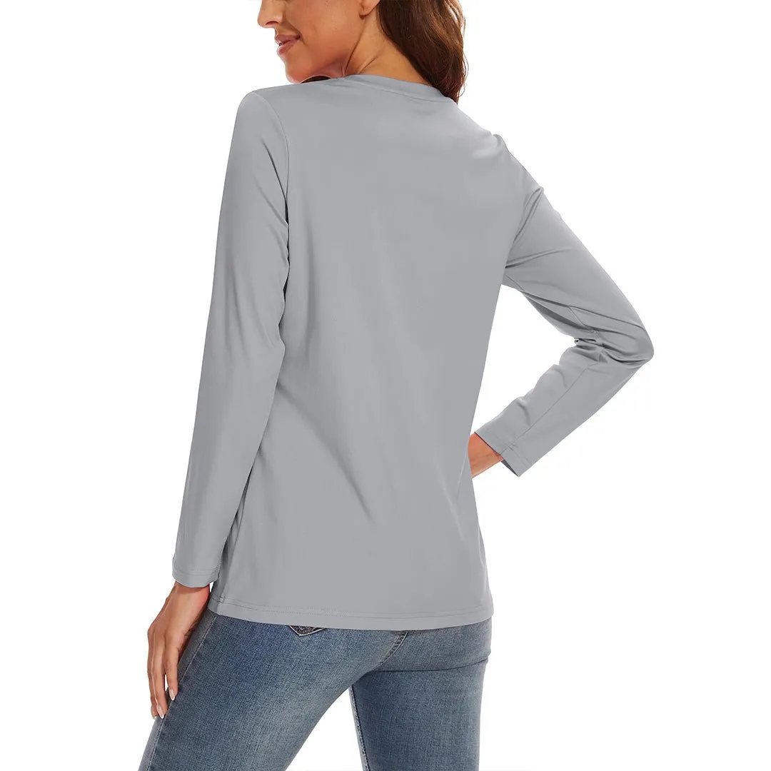 Women's UPF 80  Quick Dry Crew Neck Long Sleeve T-Shirts