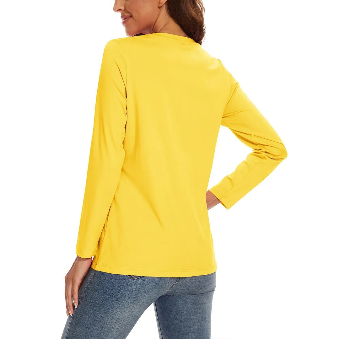 Women's UPF 80  Quick Dry Crew Neck Long Sleeve T-Shirts