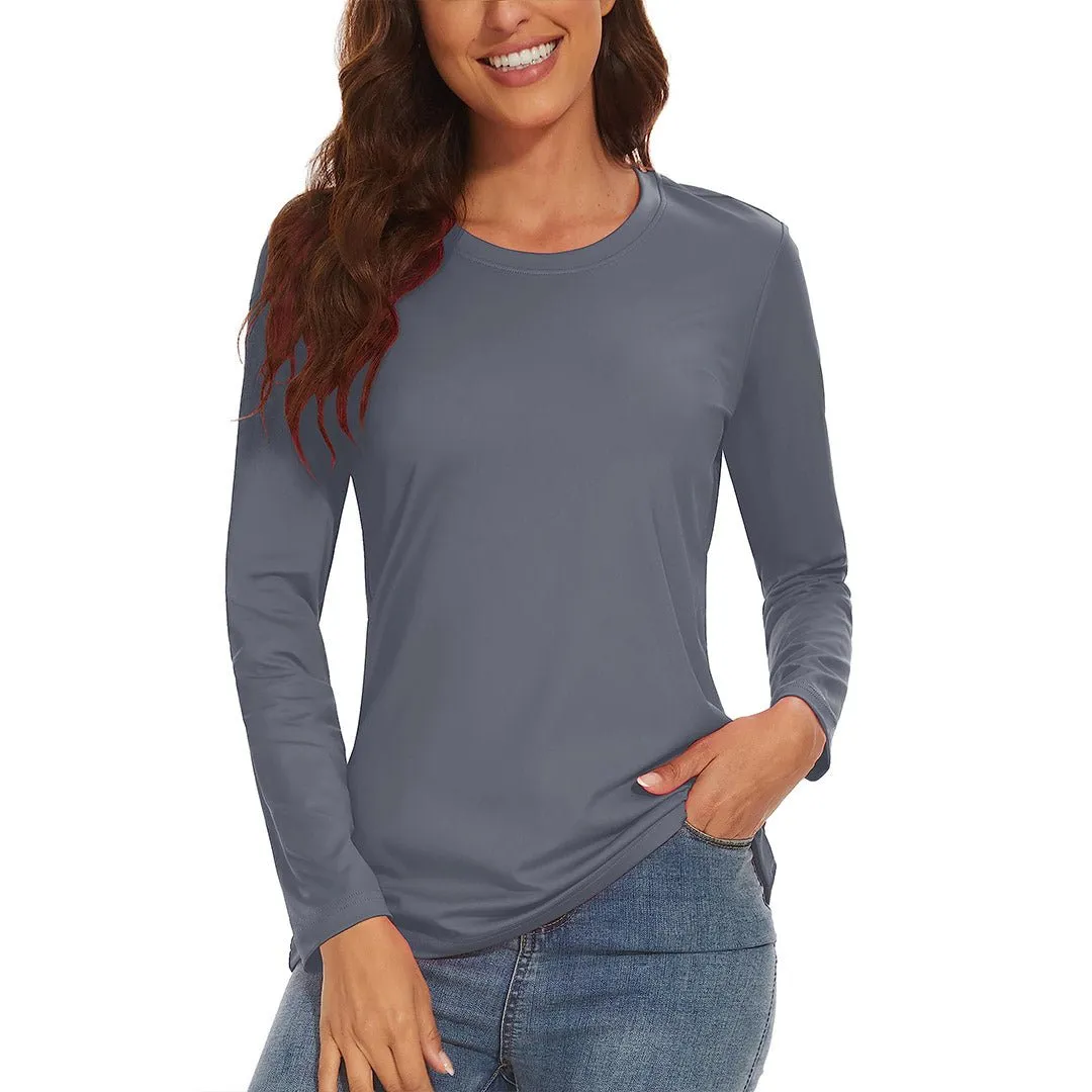 Women's UPF 80  Quick Dry Crew Neck Long Sleeve T-Shirts