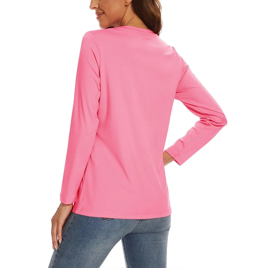 Women's UPF 80  Quick Dry Crew Neck Long Sleeve T-Shirts