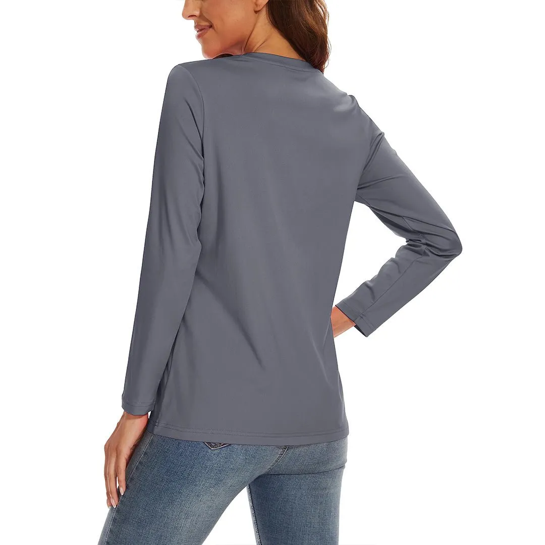 Women's UPF 80  Quick Dry Crew Neck Long Sleeve T-Shirts