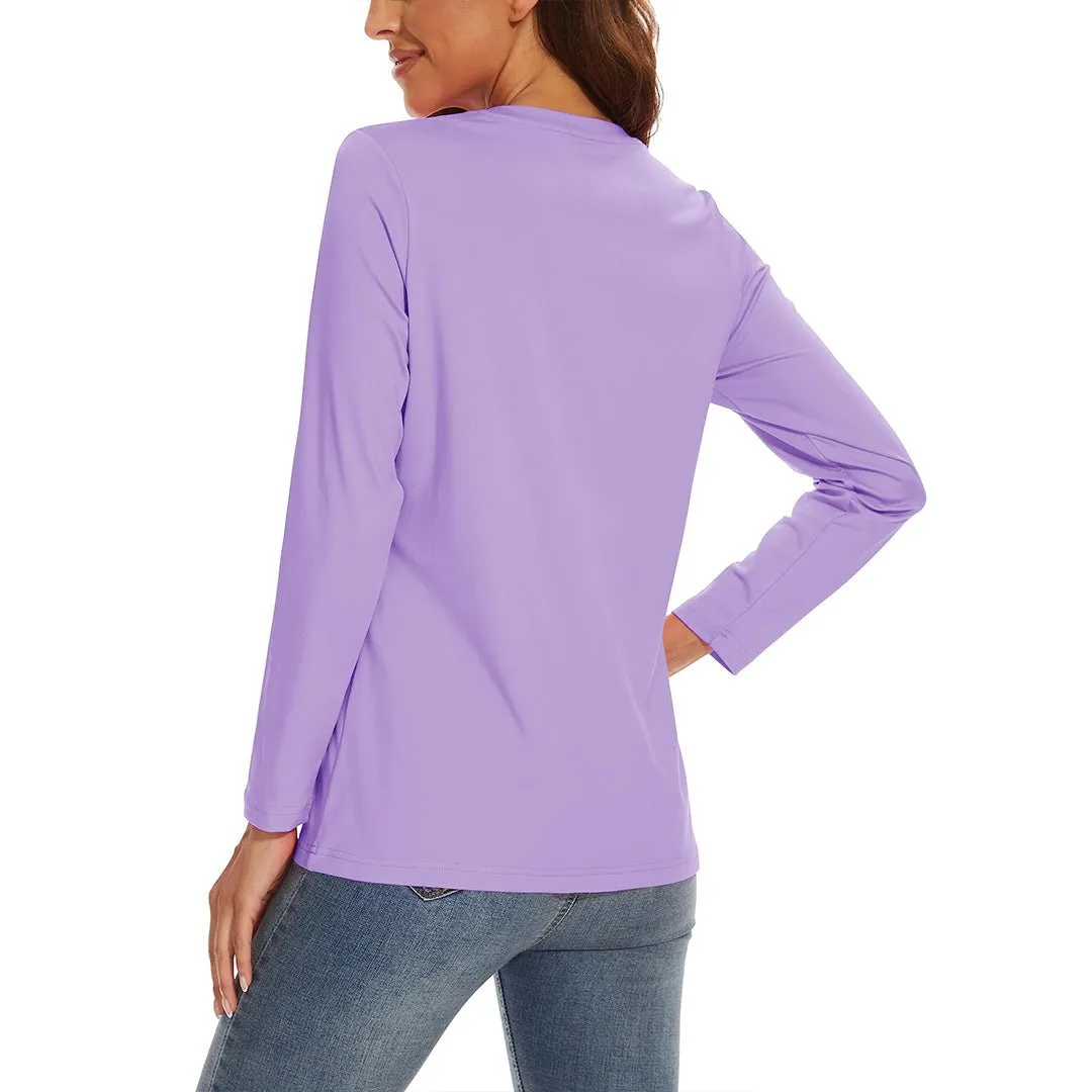 Women's UPF 80  Quick Dry Crew Neck Long Sleeve T-Shirts