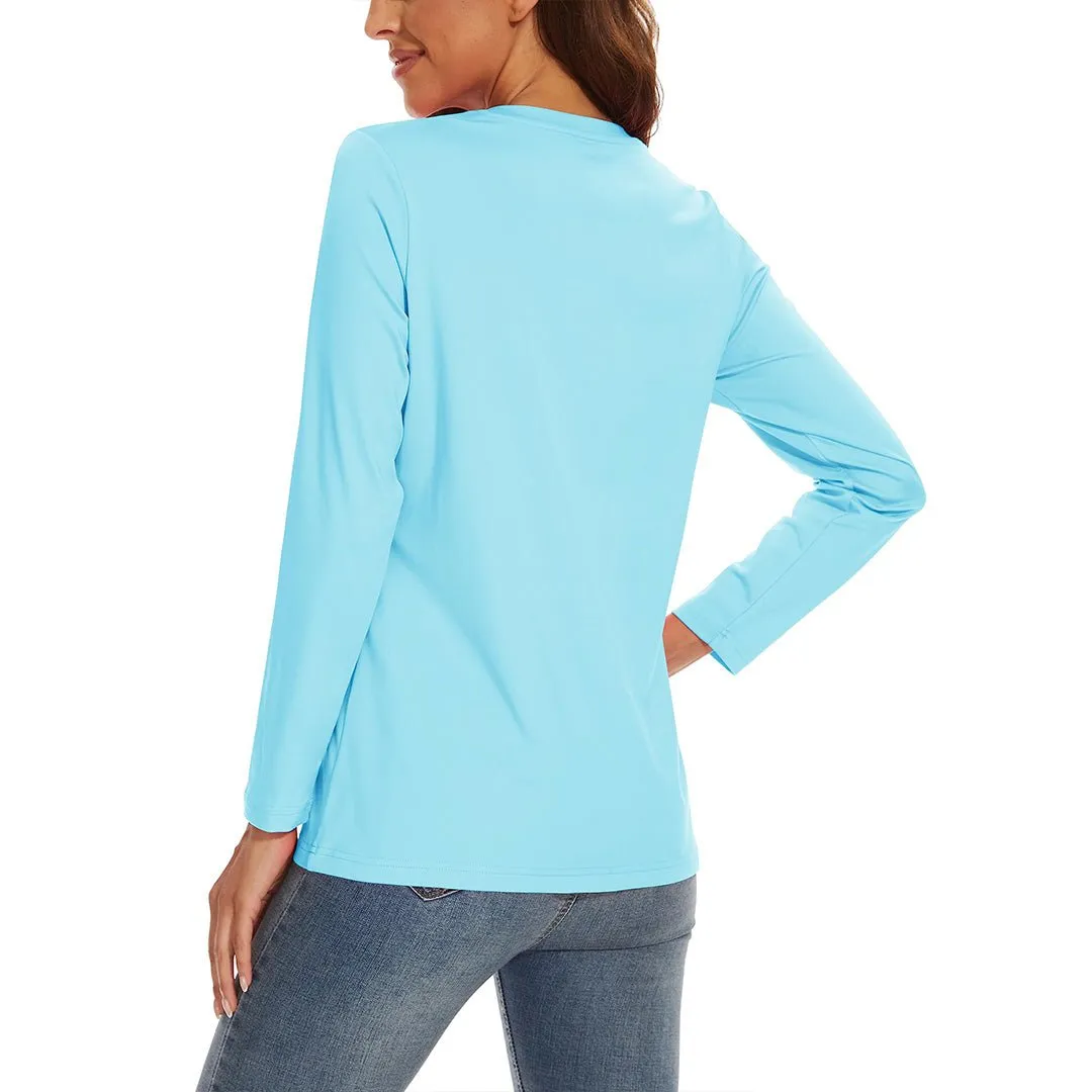Women's UPF 80  Quick Dry Crew Neck Long Sleeve T-Shirts